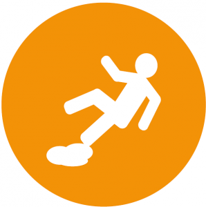 Slips, trips and falls icon